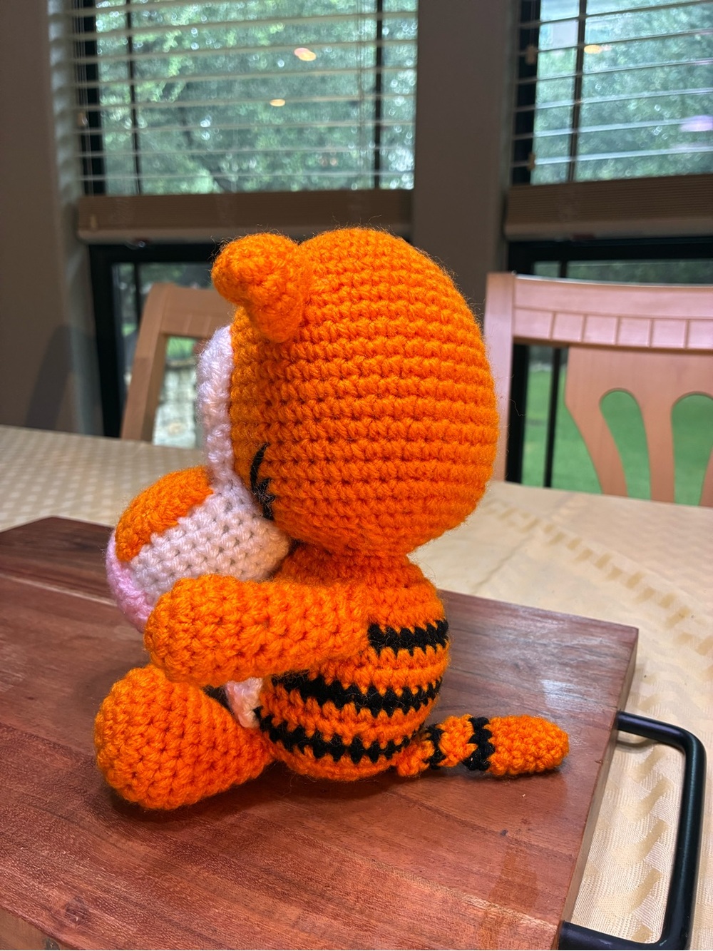 Handmade Orange Tigger Crochet Plush Toy - Soft - Picture 4 of 4